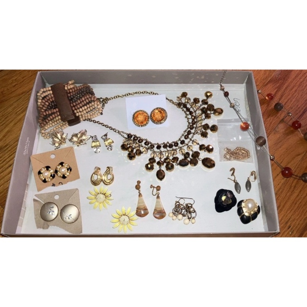 Elegant Gold and Brown Jewelry lot